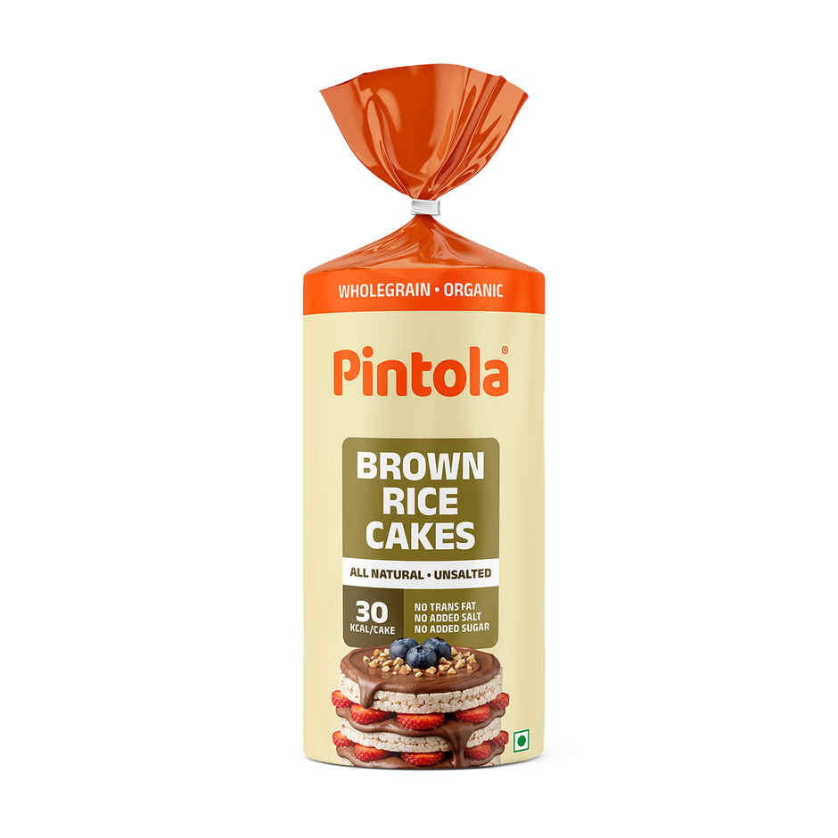 Pintola Organic Wholegrain Brown Rice Cakes Unsalted | Snack Essential