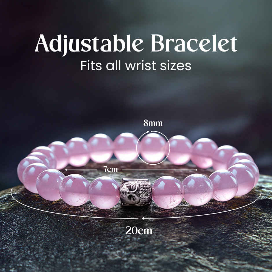 Astrotalk Rose Quartz Bracelet with Buddha