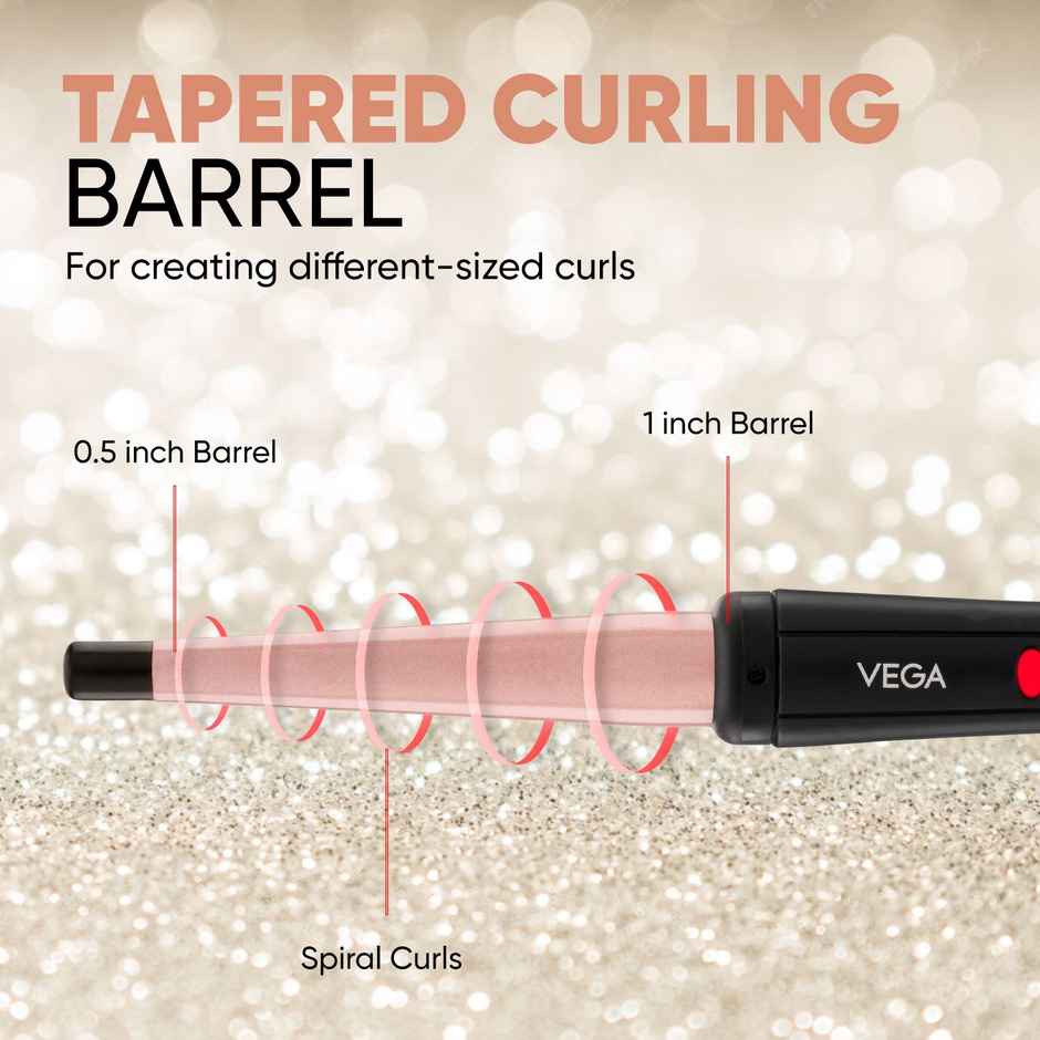 Vega I-Curl Hair Curler for Women with 13mm-25mm Barrel, Quick Heatup Technology, (VHCH-05)