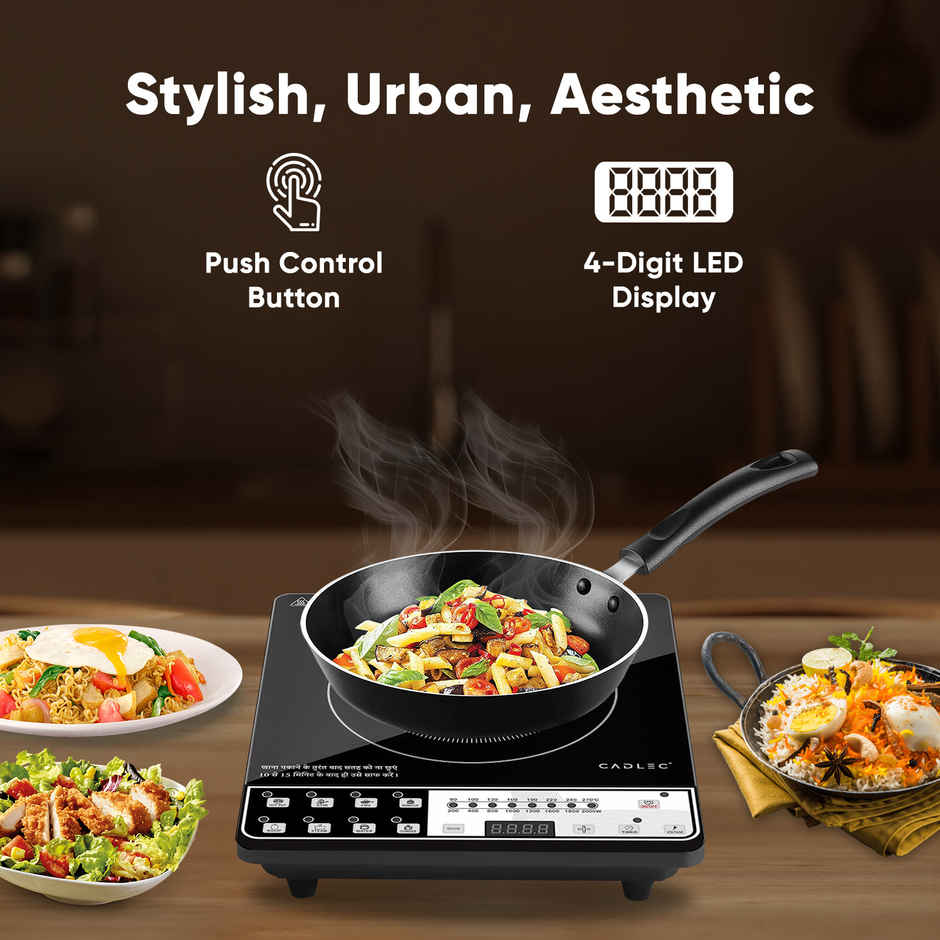 Cadlec Cook Ease 2000W Induction Cooktop | 8 Cooking Modes | Auto Shut Off | BIS Approved