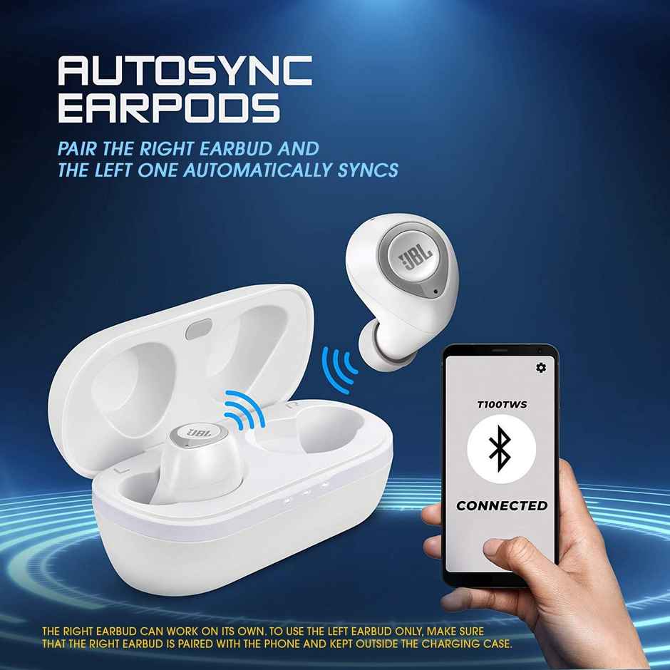 JBL T100TWS Truly Wireless Bluetooth in Ear Headphone with Mic