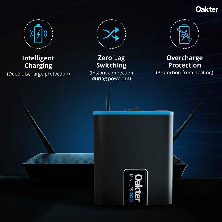 Oakter Mini UPS PRO for 12V-3A WiFi Router Power Backup Upto 8 Hours