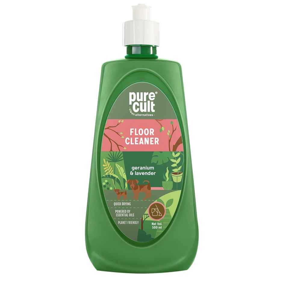 Purecult Floor Cleaner Liquid With Geranium & Lavender Essential Oil - Bottle