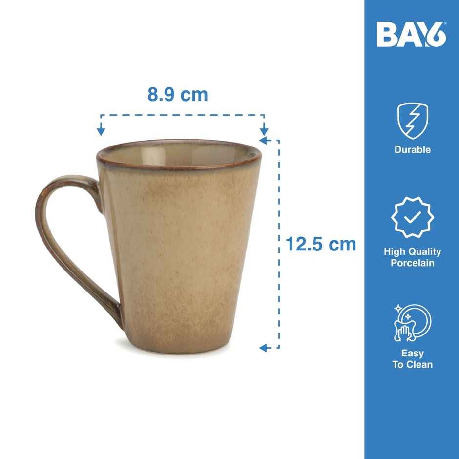 BAY6 Porcelain Coffee Mug Conical 300ml Reactive - Cotton