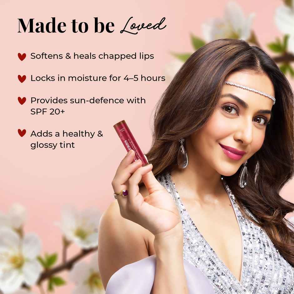Just Herbs Tinted Lip Balm SPF 20+ For Dry And Chapped Lips For Women And Men - Peach