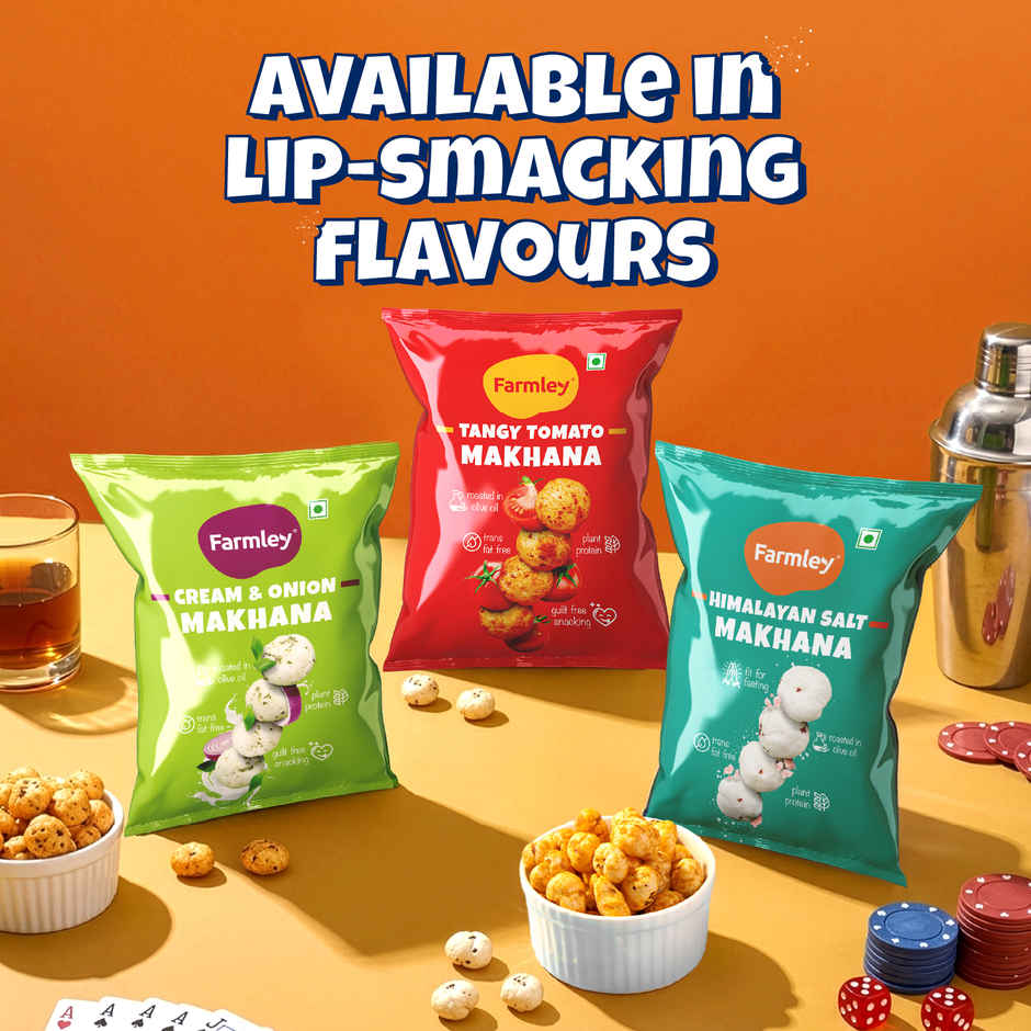 Farmley Tangy Tomato Makhana Roasted In Olive Oil Healthy Snacks