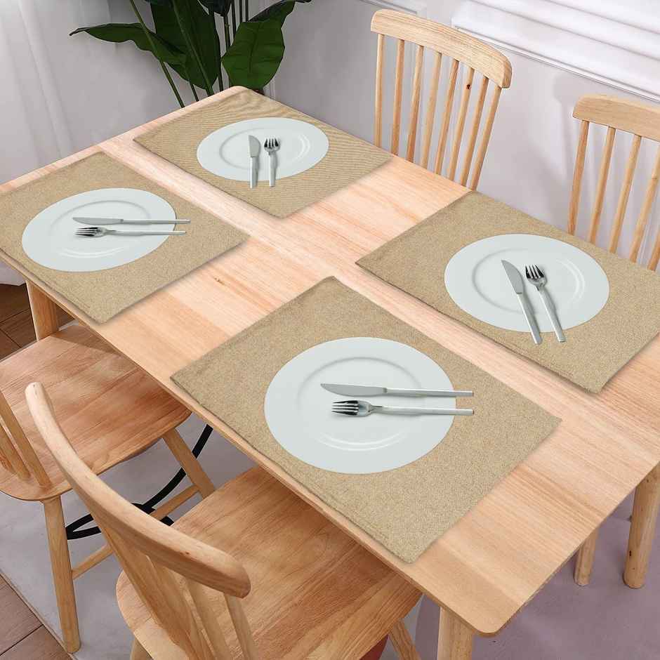 Lushomes Jute Table Mat - Beige | Jute Placemat | 12 x 18 inch