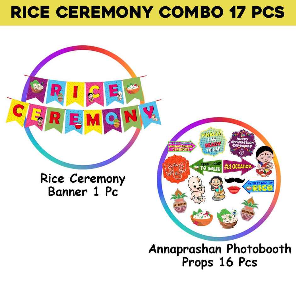 Annaprashan Decoration Items Rice Ceremony Banner and Photo Props | Party Propz