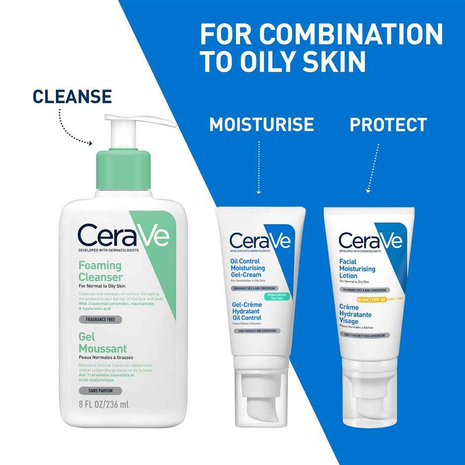 CeraVe Oil Control Gel-Cream Lightweight Moisturizer For Oily & Combination Skin With Shine Control