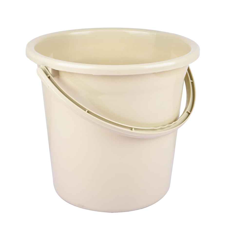 Kuber Industries Plastic Strong Bucket for Bathroom for Bathing|18 L|Beige