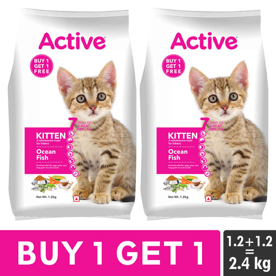 Active Ocean Fish Dry Kitten Cat Food | Buy 1 Get 1 Free