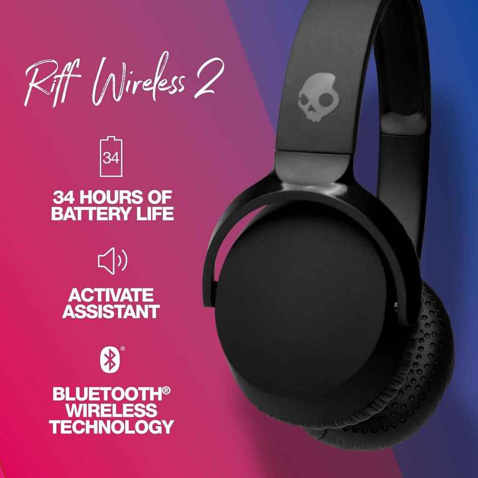 Skullcandy Riff Wireless 2 On-Ear Headphones Black