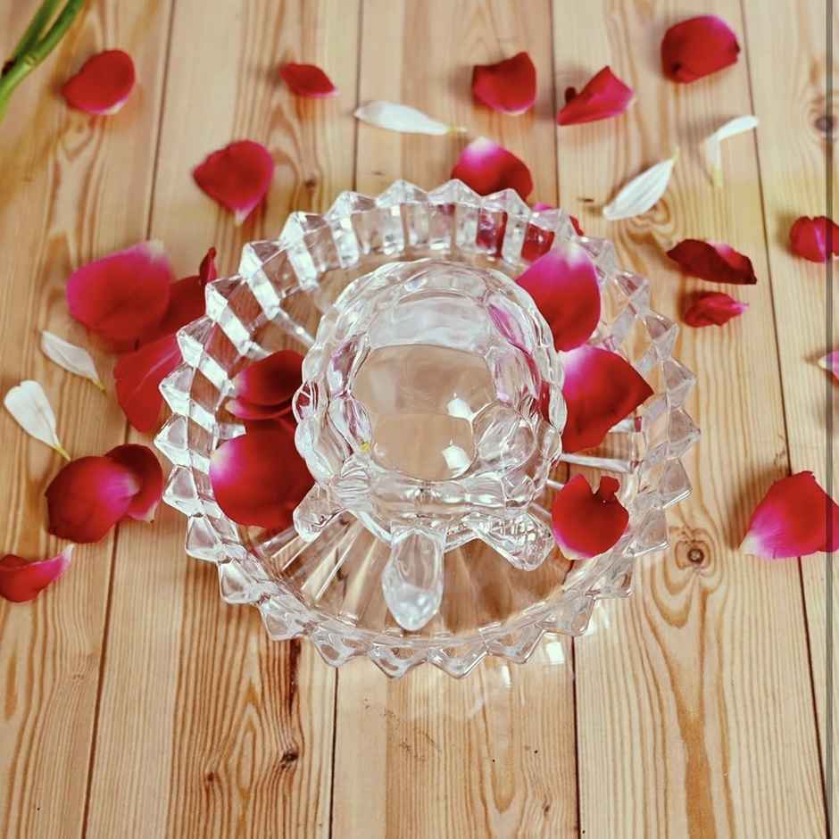 Perpetual Glass Turtle Plate | Feng Shui Tortoise | Good Luck Turtle Vastu Gift | Home Decoration