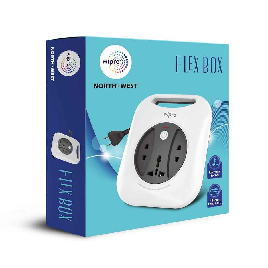 Wipro Flex Box Extension Cord with 4 mtr long copper wire