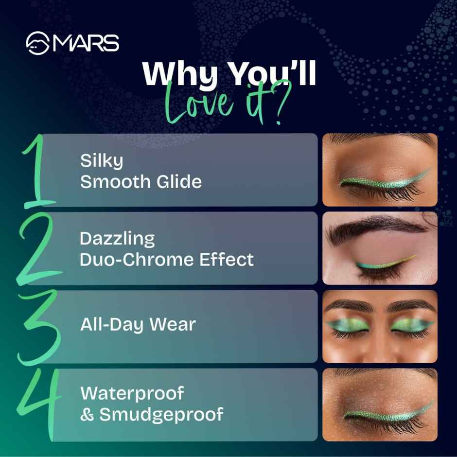 MARS Cosmetics Northern Lights In A Pen Retractable Eyeliner (0.35gm) (02-ALASKAN AZURE)