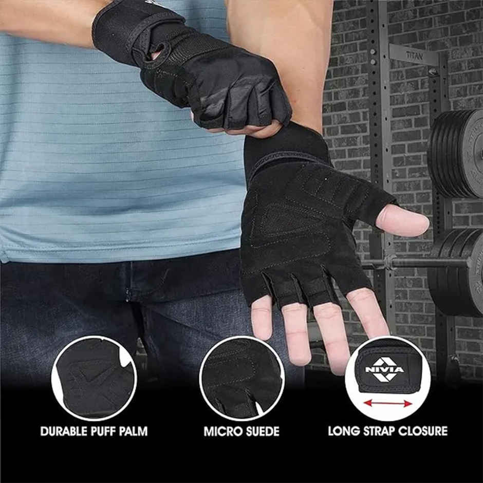 Nivia Enduro Cross Training Gloves | Small | Black