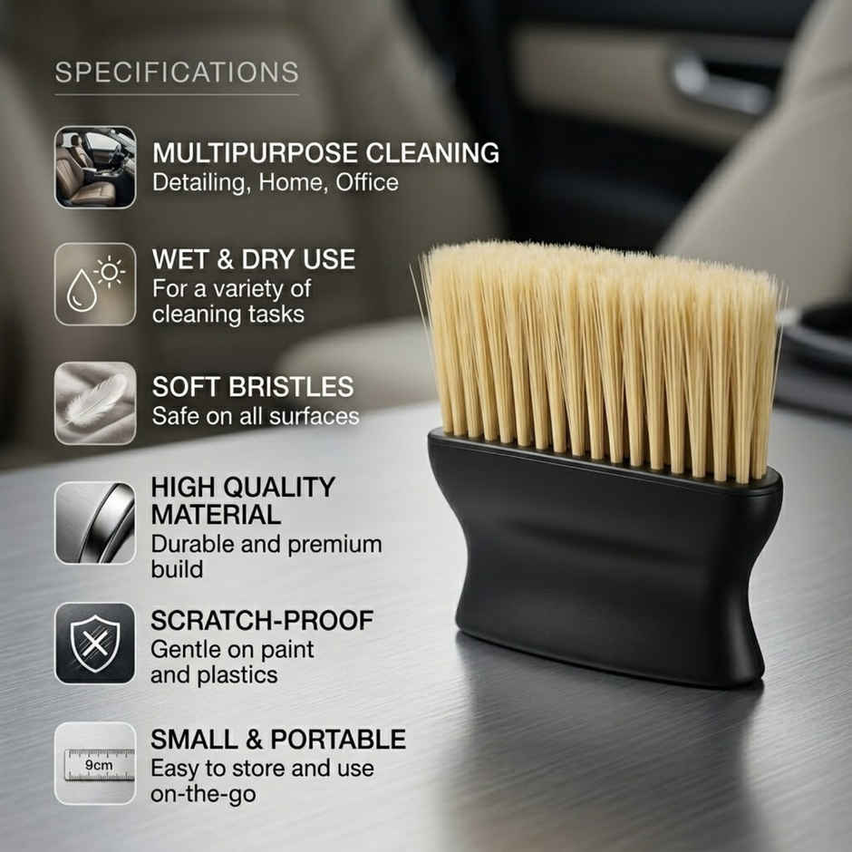SE7EN Cleaning Brush for Car Interior - Soft Bristle Cleaner for AC Vent & Dashboard