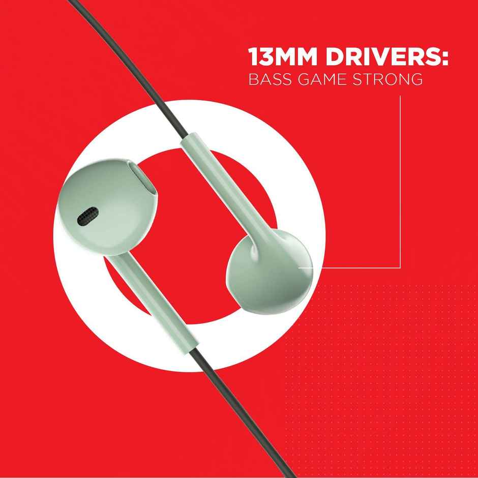 boAt Bassheads 105 Wired in Ear Earphones with Mic (Iguana)