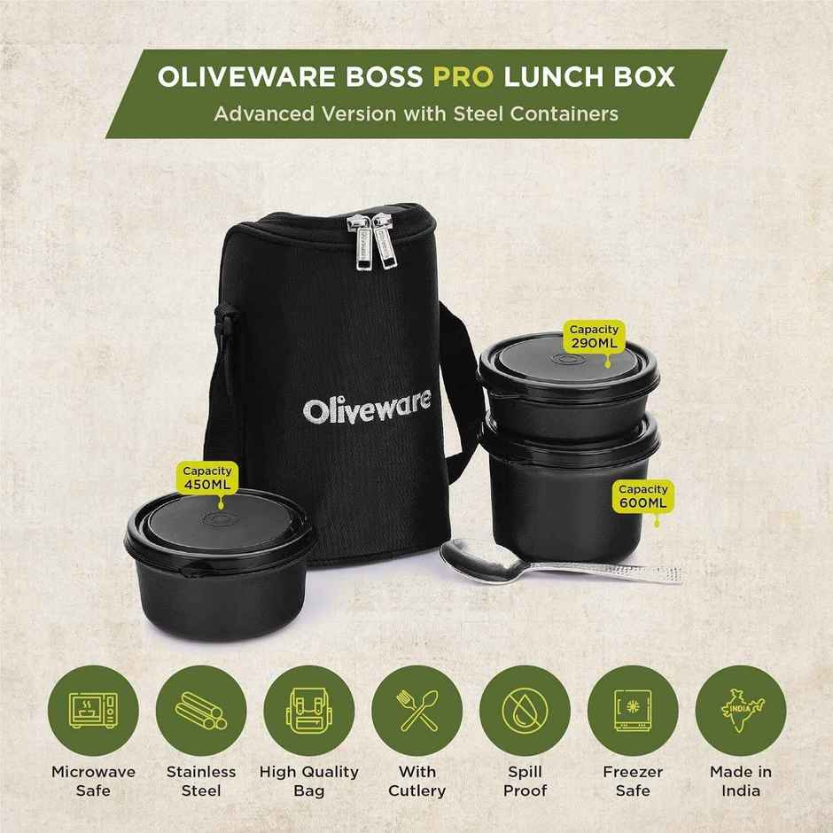 Oliveware Boss Pro Lunch Box - Black