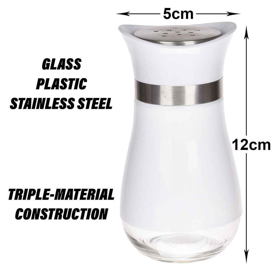 Kuber Industries Salt Shaker Box | Stainless Steel Pepper Shaker Box-White