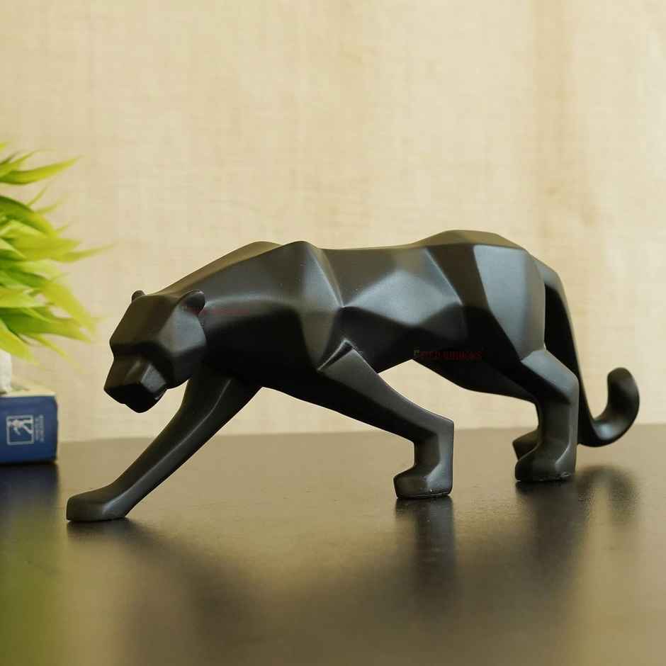 Tied Ribbons Panther Jaguar Sculpture Action Showpiece ( 26.6 Cm)