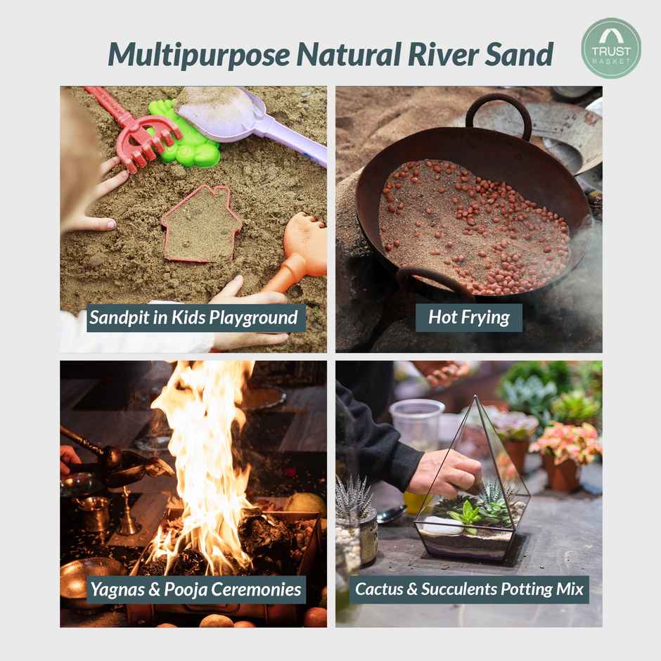Trustbasket Natural River Sand For Plants & Aquariums | Ideal For Pooja, Terrariums