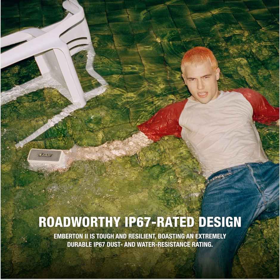 Marshall Emberton ll Wireless Bluetooth Portable Outdoor Speaker, Cream