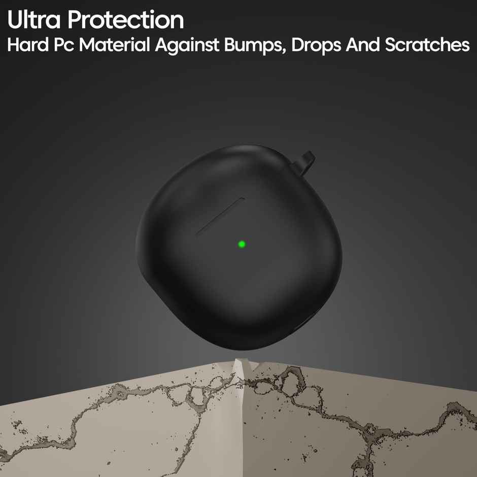 Sounce Silicone Case Cover Compatible with Realme Buds Air Pro/Air 2 | Black