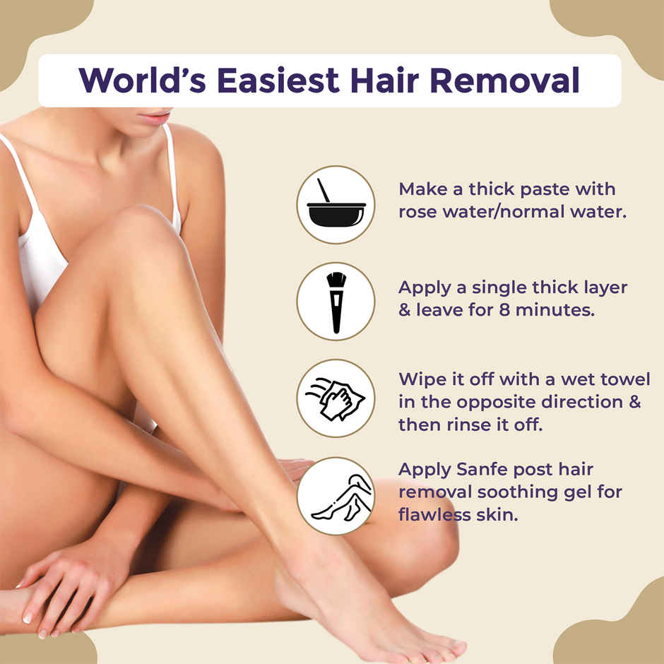 Sanfe Ubtan Detan Hair Removal Wax Powder 8 Minute Painless Organic