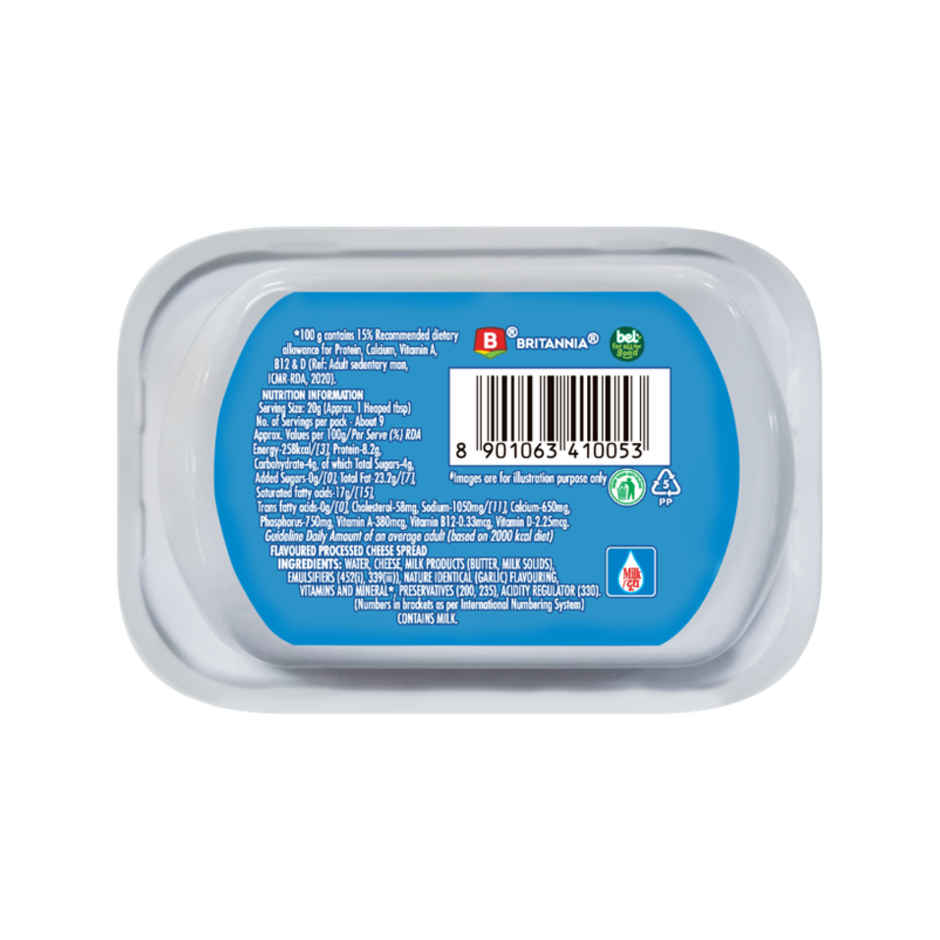 Britannia The Laughing Cow Cheese- Roasted Garlic Spread Tub