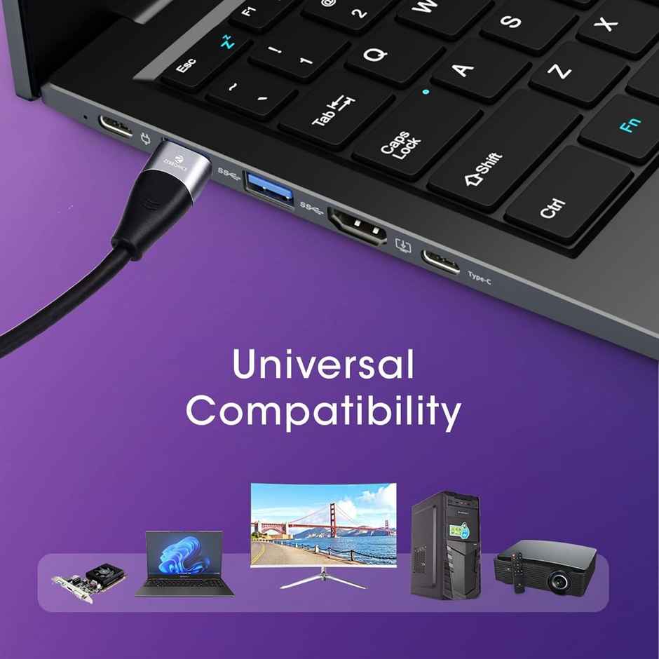 Zeb Haa2021 Hdmi 2.1 Cable, 8K @60Hz, 4K @120Hz, Earc,Cec Support, 3D, 2M Length, 48Gbps