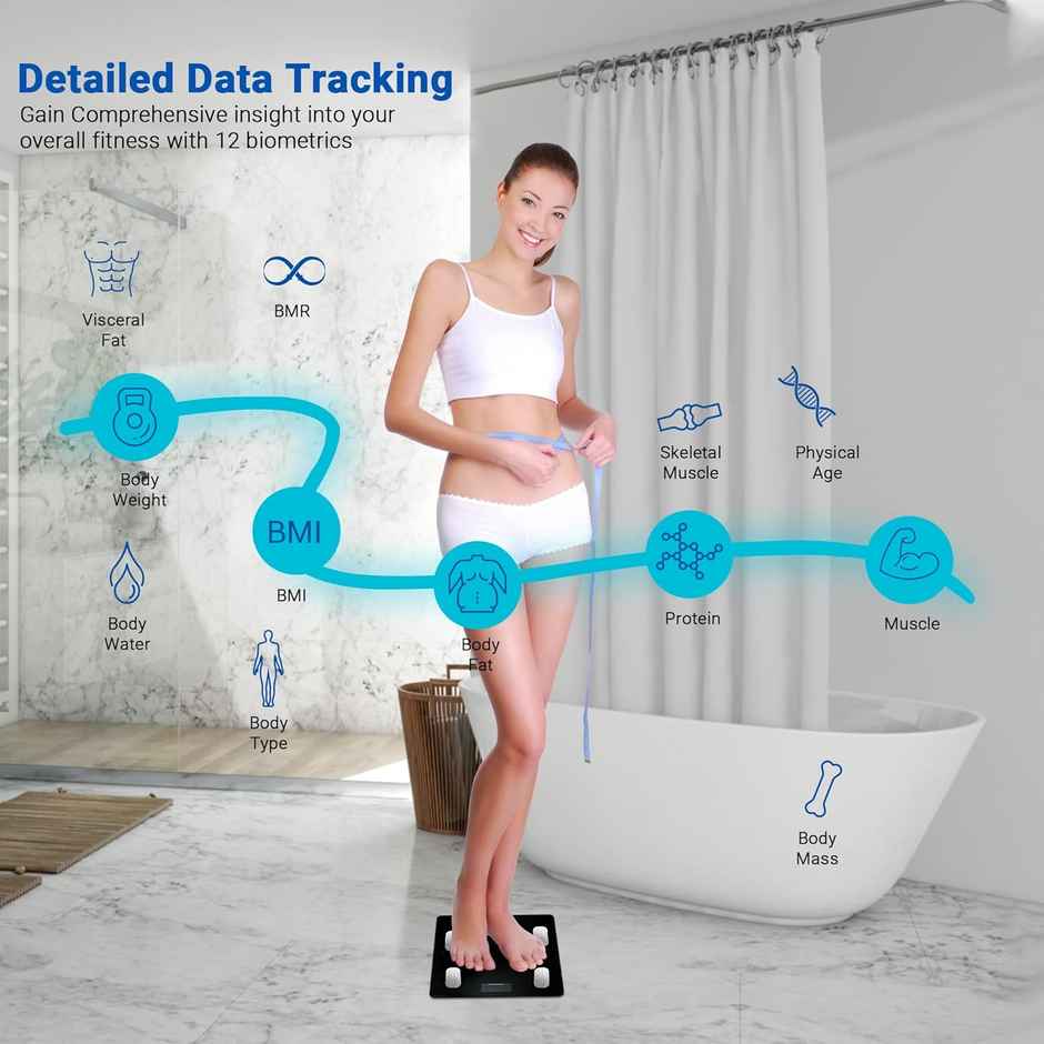 Ant Flora Smart Bmi Weighing Scale | Black - 1 Unit