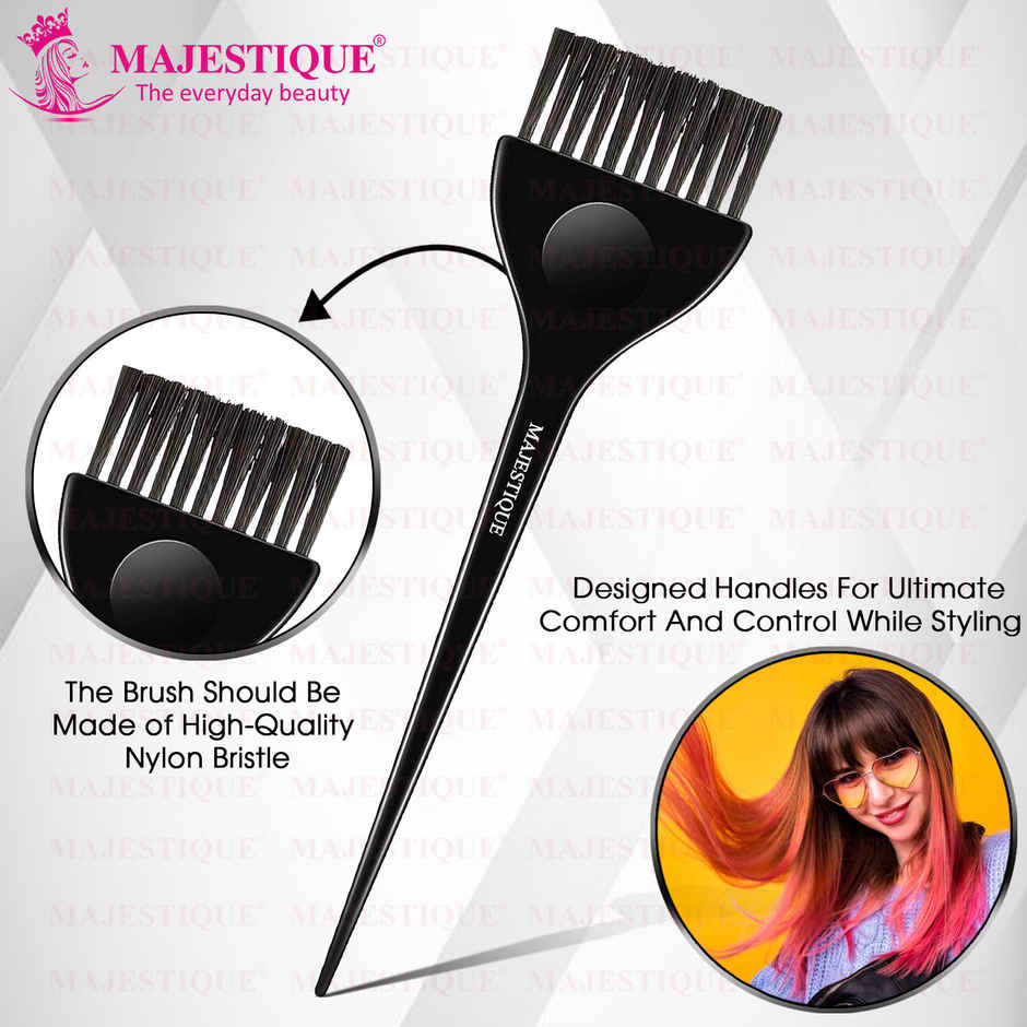 Majestique Professional Wide Hair Dye Brush - Coloring Applicator for Men & Women | Color May Vary