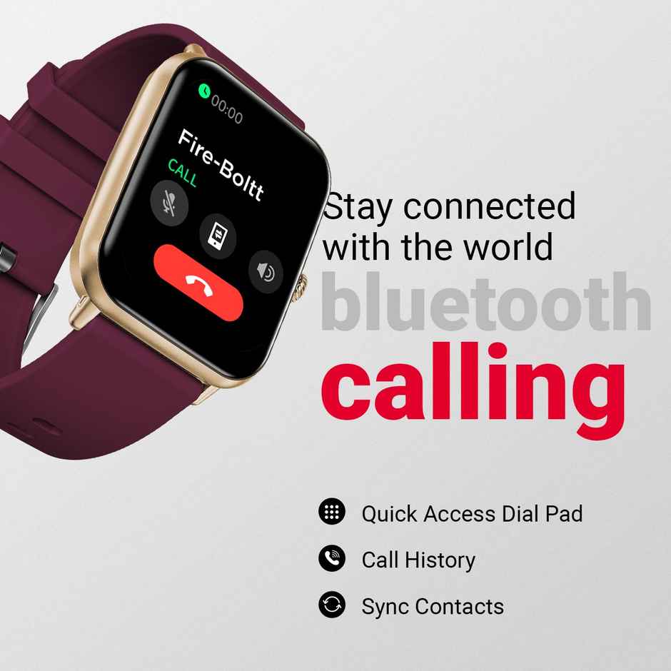 Fire-Boltt Ninja Call Pro Plus 1.83 Tft Bt Calling Smart Watch - Wine New