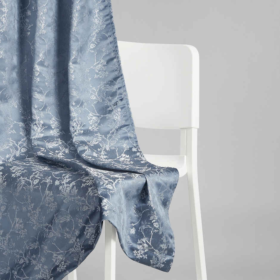 Haus & Kinder Polyester Jacquard Evening Grace Window Curtain | Blue