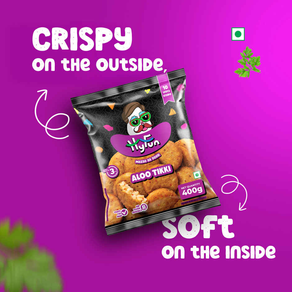 HyFun Aloo Tikki, Real Desi Taste, Potato Snack | Frozen