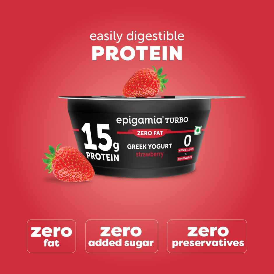 Epigamia 15 G Protein Turbo Yogurt, Strawberry
