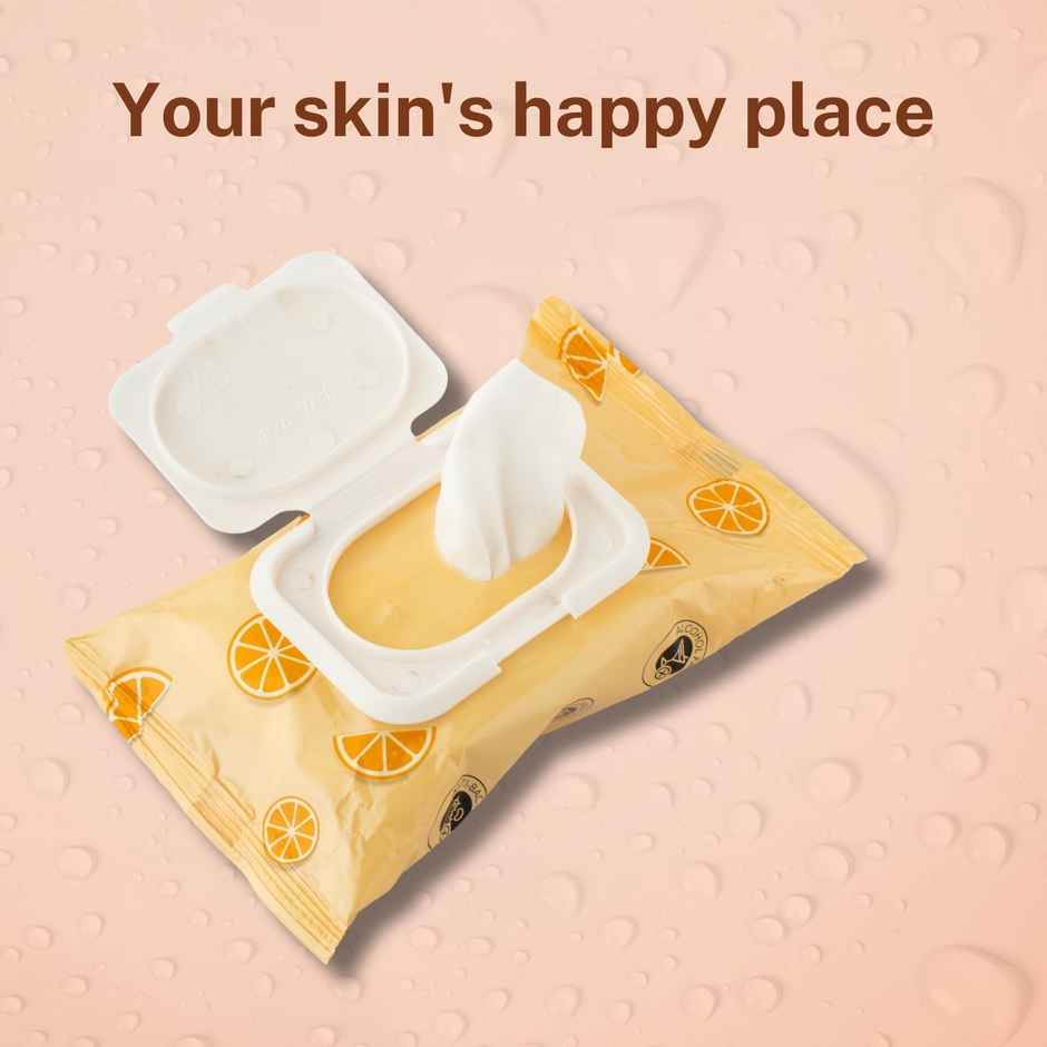 Jaquline USA 3-in-1 Daily Skin Brightening Wipes-Enriched with the Goodness of Aloe Vera & Mandarin