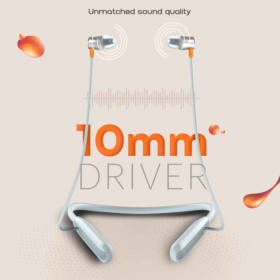 Noise Airwave Bluetooth Wireless Neckband Earphones with Mic - Ice Blue