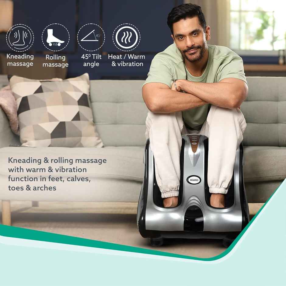Agaro Amaze Foot, Calf & Leg Massager Machine, With Vibration & Heat, 3 Massage Levels, 4 Motors