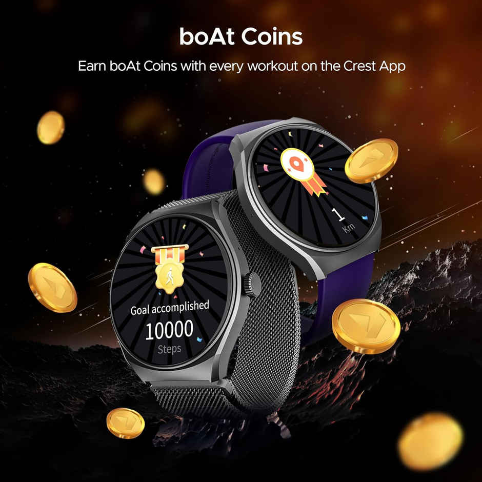 boAt Lunar Comet Smartwatch | 1.3" Display | Functional Crown | BT Calling - Deep Blue