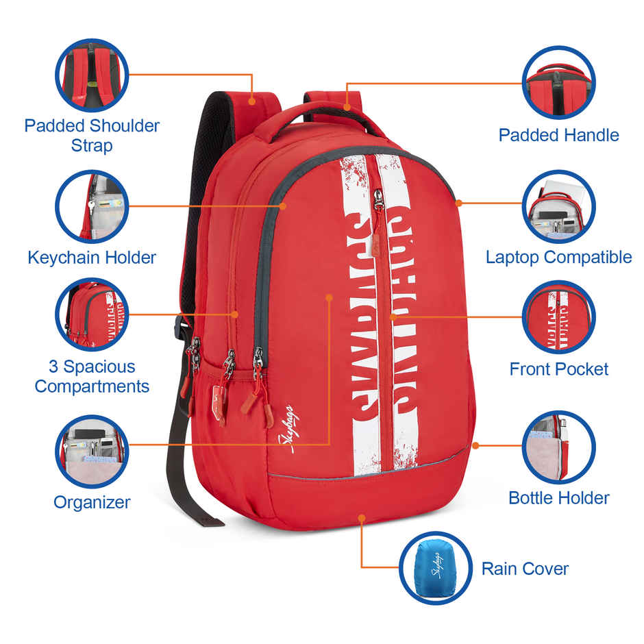 Skybags Unisex Polyester 31 L Laptop Backpack | Red