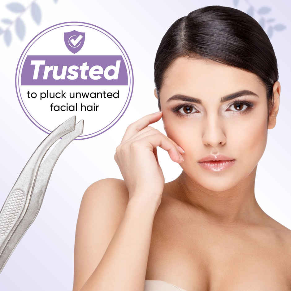 VEGA Tweezer - Slant Tip | Silver | (Tw-03)