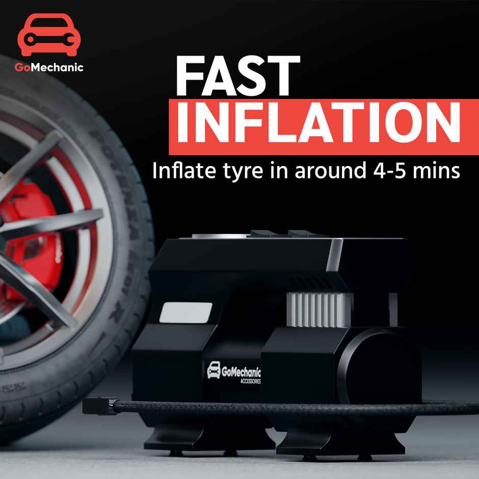 Gomechanic Digital Tyre Inflator For Car-150 Psi, 12V Dc Portable Air Pump With Led Light
