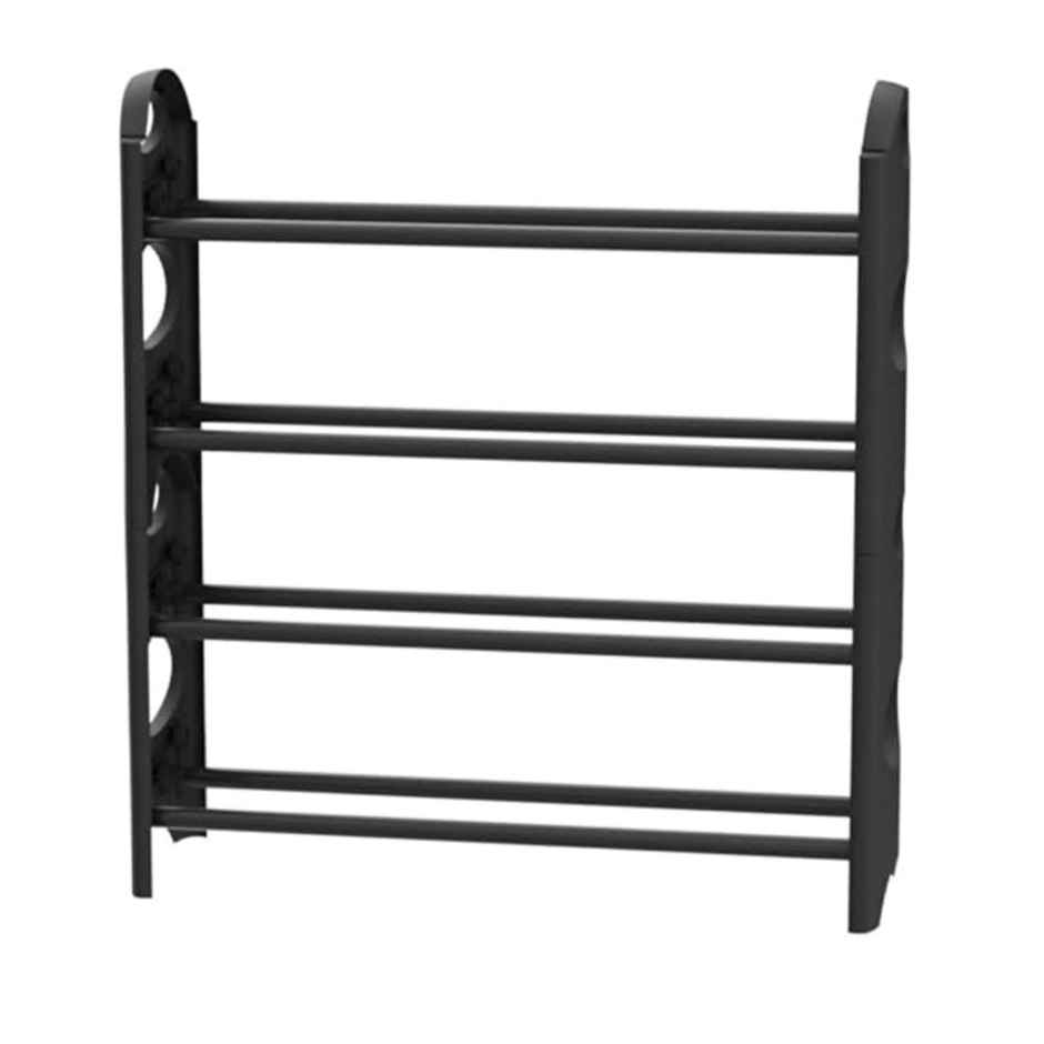 Go Hooked 4 Layer Plastic Shoe Rack | Space Saving Compact Multi Purpose Rack