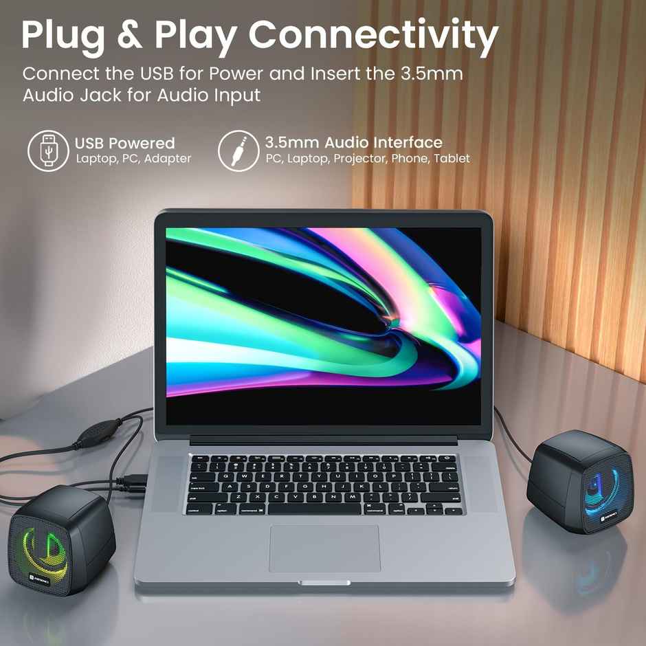 Portronics In Tune 6 6W HD Sound 2.0 Channel Portable Desktop Speaker | Black