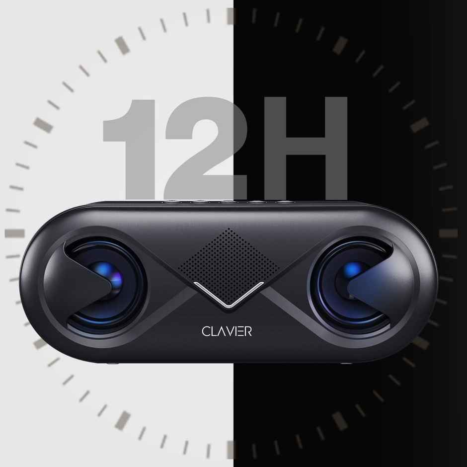 Sounce Clavier Supersonic Portable Bluetooth Speaker, Bluetooth 5.0 Wireless Speakers with 10W HD Sound and Rich Bass, 12H Playtime, Built-in Mic for iPhone & Android - Black