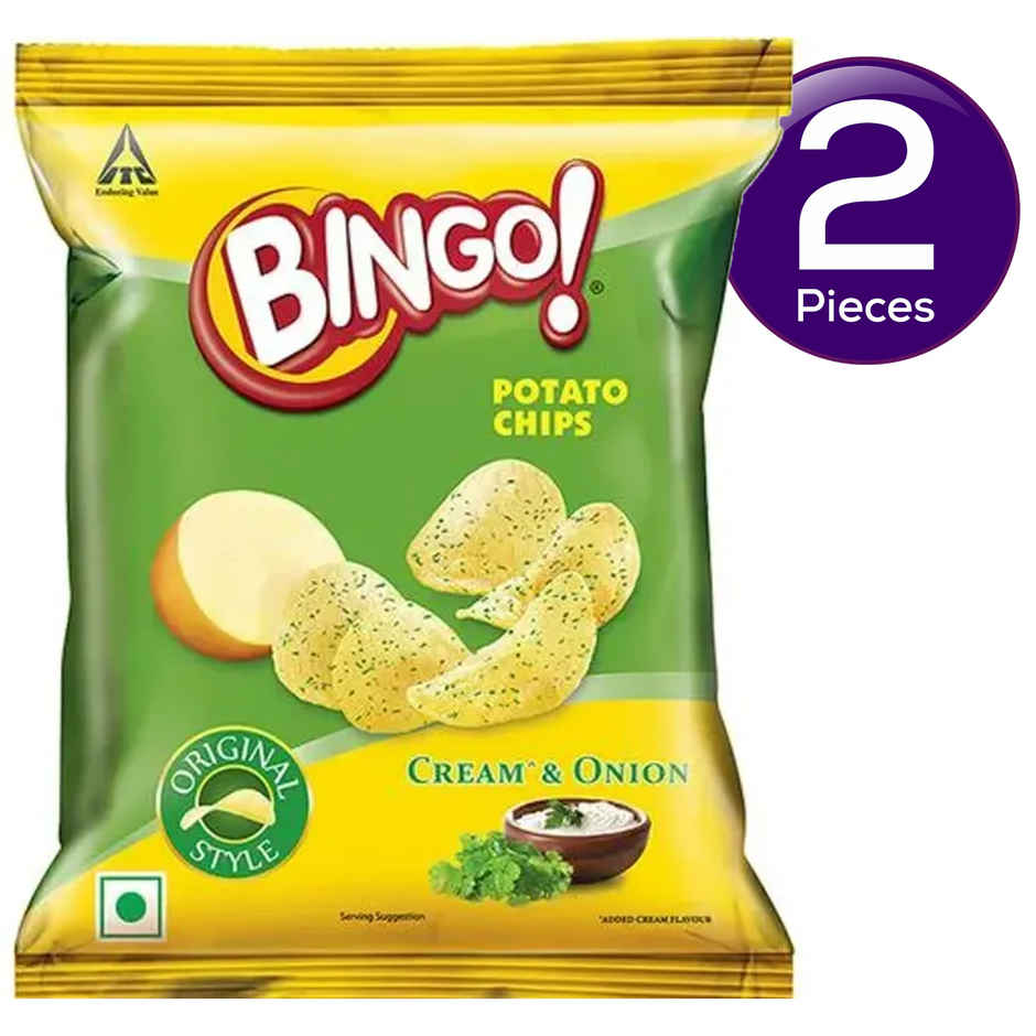 Bingo! Original Style Cream & Onion Flat Cut Potato Chips Combo