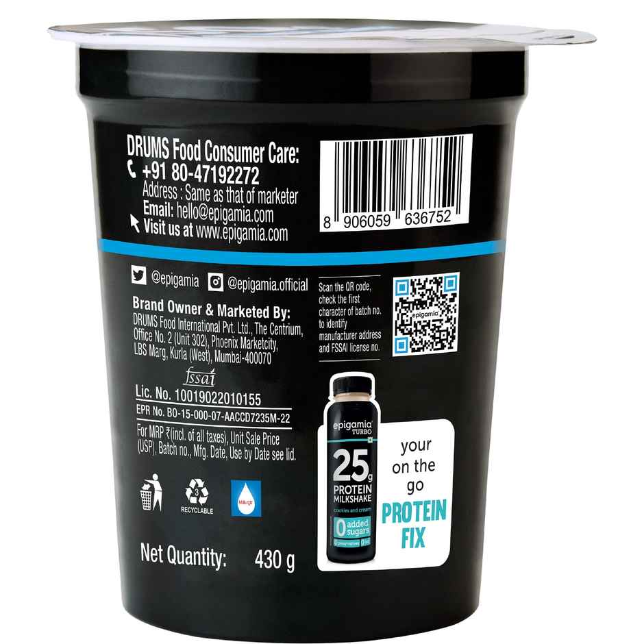 Epigamia 50 G Protein Turbo Yogurt, Natural | Combo