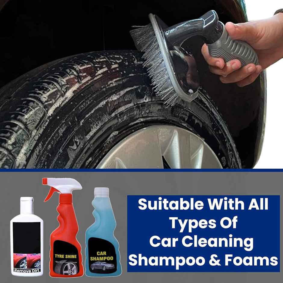 Autoguys Tyre Cleaner Brush Combo Car - Cleaning Brush Nylon Bristles
